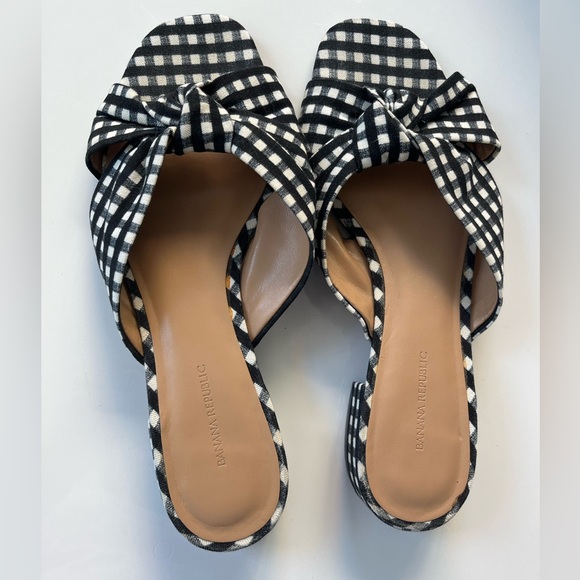Banana Republic Women’s size 10.5 Gingham Slip On Sandals - Picture 8 of 9